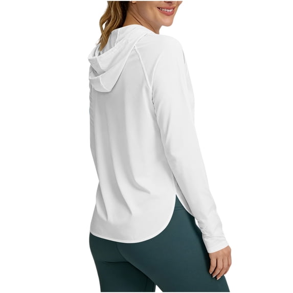 Only Moment Under 15$ Shirt Outdoor Sun Shield Hooded Jacket For Women Long Sleeve Zip Up Lightweight Quick Dry Athletic Hiking Fishing Sun Shirt With Pockets