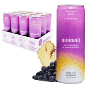 Moment Adaptogen Drink Blueberry Ginger Still, 11.5 Oz, 12 Pack Cans