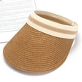 thumbnail image 1 of Only Moment Adjustable hat Dual Season Retro Fedora Hat, Wool Felt Short Brim Trilby for Spring Fall, Straw Panama Wide Brim Sun Hat for Summer A,One Size, 1 of 3