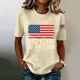 thumbnail image 1 of Only Moment American Pride Graphic Tee Crew Neck Short Sleeve Patriotic Graphic Tee 4th of July Independence Day Shirt Casual Short Sleeve Tops Beige,M, 1 of 5