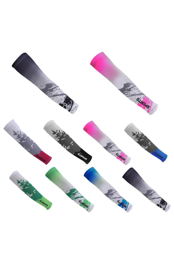 BK2 Compression Arm Sleeves For Women Soft Arm Sleeves Polyester,Spandex Slip Compression Arm Cover Ice Silk Outdoor Sport Long Sleeve Covers L