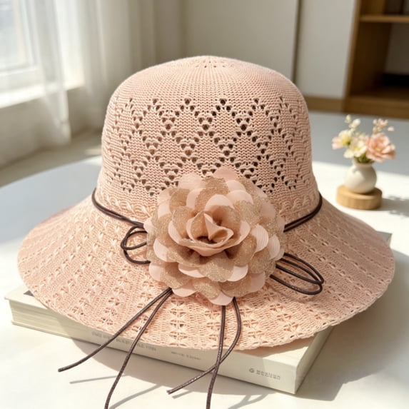 Only Moment Beach Sun Hat for Women Straw Hat Women Polyester,Spandex,Cotton Upf 50+ Uv Sun Protection Wide Brim Summer Straw Hat Foldable Packable Roll Up Cap Light Pink,One Size