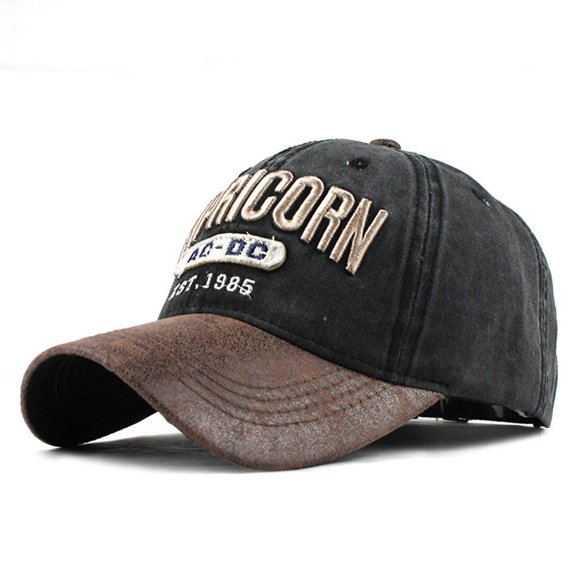 Only Moment Black Alphabet Embroidery Baseball Cap Oversize Baseball Cap Cotton Distressed Low Profile Western Baseball Cap with Mesh, Trendy and Adjustable Fit One Size