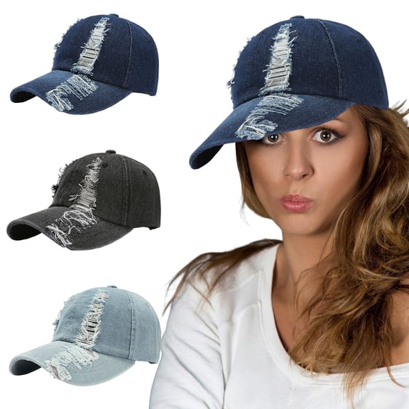 Only Moment Black Distressed Cap Classic Structured Baseball Cap Polyester,Cotton Breathable Tucker Hat Laser Cut Air Mesh-Back Cooling Golf Hat One Size
