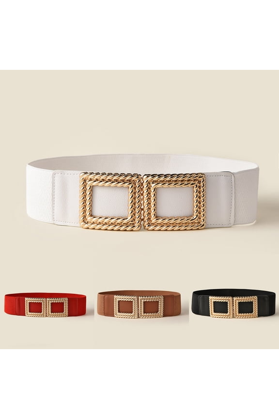 Black Elastic Belt Women Stretchy Thin Waist Belt Cotton with Invisible Flat Buckle Stretch Web Strap Belt for Jeans Pants Dresses One Size