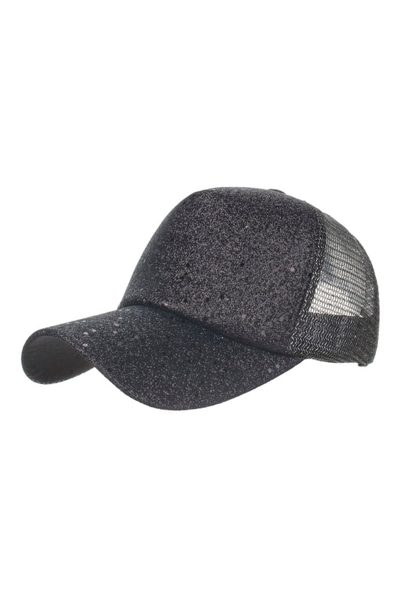 Black Mesh Hat Unisex Vintage Washed Baseball Cap Hat Polyester Classic Unisex Cotton Adjustable Low Crown Baseball Cap – Plain Dad Hat One Size
