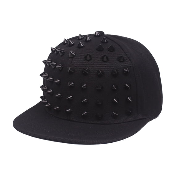 Only Moment Black Rivet Hip Hop Cap Lightweight Quick Dry Baseball Cap Polyester Washed Low Profile Adjustable Hat for Men Women Casual Outdoor Running Golf One Size