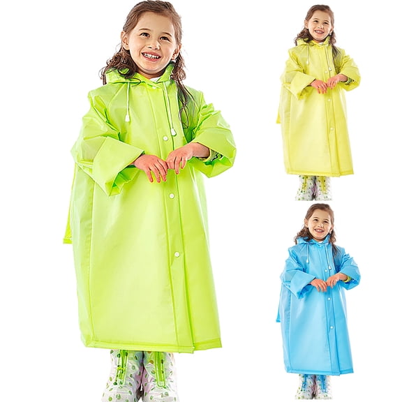 Only Moment Blue Rain Ponchos Raincoats Children's Rain Ponchos Polyester Lightweight Waterproof Rain Shell Jacket Raincoat with Hood for Golf Cycling Windbreaker M