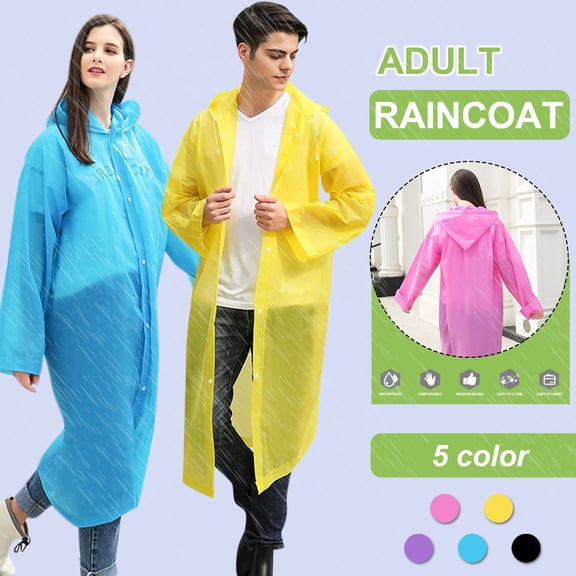 Only Moment Blue Women's Waterproof Raincoat Polyester Lightweight Waterproof Rain Shell Jacket Raincoat with Hood for Golf Cycling Windbreaker One Size