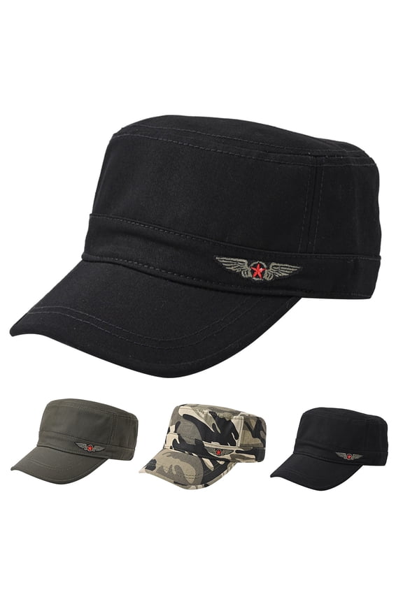 Camouflage Flat Top Cap Everyday Premium Dad Hat Cotton Adjustable Original Classic Low Profile Cotton Hat Unconstructed Plain Cap Men Women One Size
