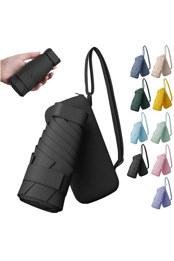 Dark Blue Windproof Travel Umbrella cloth Windproof Compact Umbrella for Rain, Lightest 8-Rib, Small, Strong & Portable, Durable Grip, Fits Backpack & Car One Size