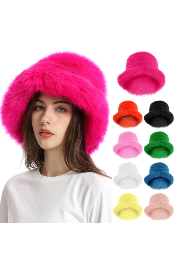 Fleece Lined Beanie Hot Pink Warm Winter Hat Fluffy Furry Plush Hats polyester Thermal Polar Fleece Ski Stocking Skull Cap for Men and Women One Size
