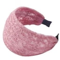 thumbnail image 1 of Only Moment Flower Headbands for Women Hair Band Lace No Pressure No Headache Comfortable Hairbands Non Slip Skinny Knitted Headbands for Women's Hair Pink,One Size, 1 of 3