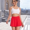 thumbnail image 1 of Only Moment Flowy Shorts for Women Polyester,Spandex Yoga Shorts Basic Versatile Stretchy Flared Pleated Skater Mini Skirts Tennis Skorts for Wowomen Red,XL, 1 of 6