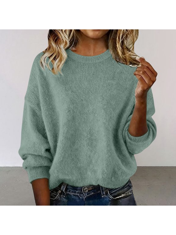 Green Fall Lightweight Pullover Top Cropped Sweater, Winter Clothing, Long Sleeve Dressy Top, Business Casual Outfit, Pullover Sweater, Early Fall Fashion S