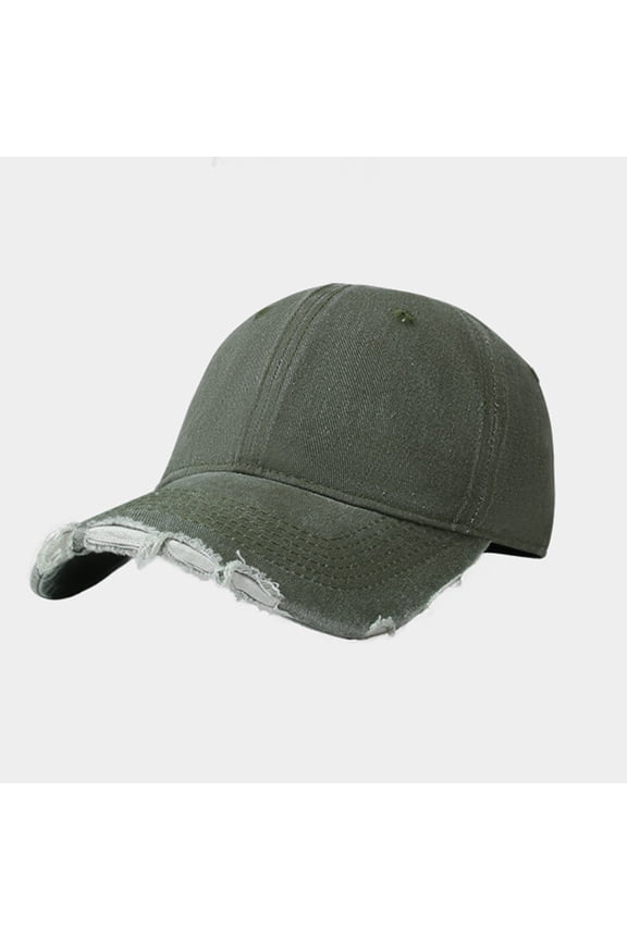 Green Holey Baseball Cap Mens Trucker Hat Polyester Super Soft Distressed Dad Hat for Men Women - Adjustable Fit with Embroidered Usa Patches One Size