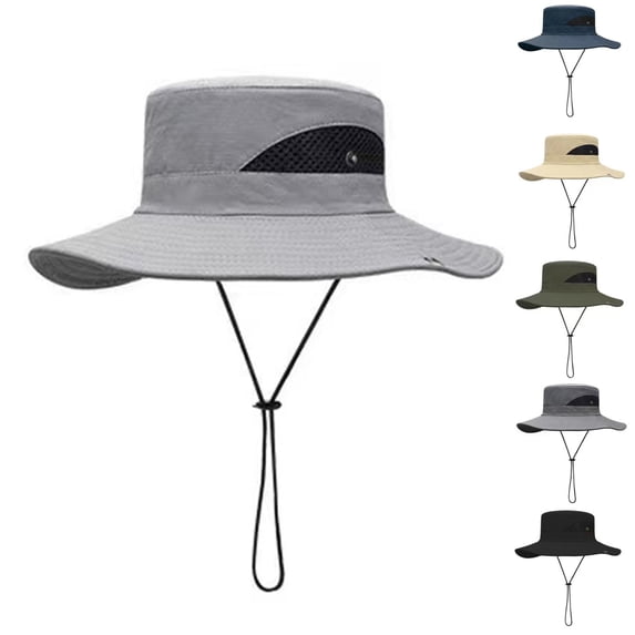 Only Moment Green Wide Brim Sun Hats Men and Women with Wind Lanyard Nylon,Spandex Wide Brim Ponytail Beach Sun Protection Breathable Cotton Summer Hat with Fold-Up Brim One Size