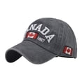 thumbnail image 1 of Only Moment Grey Classic Structured Baseball Cap Polyester,Cotton Super Soft Distressed Dad Hat for Men Women - Adjustable Fit with Embroidered Usa Patches One Size, 1 of 3