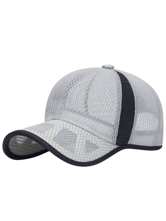 Grey Cut-Out Brim Baseball Cap Unisex Vintage Washed Unstructured Baseball Cap Polyester,Cotton Men Women Washed Distressed Twill Cotton Baseball Cap Vintage Adjustable Dad Hat One Size