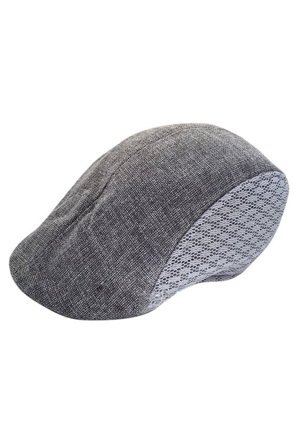 Grey Vintage Beret Newsboy Hats for Women and Men Beret Linen Adjustable Original Classic Low Profile Cotton Hat Unconstructed Plain Cap Men Women One Size