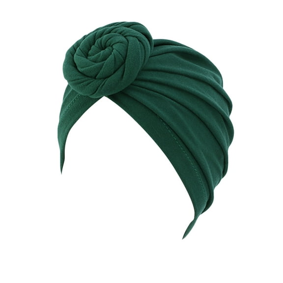 Only Moment Head Scarves for Women African Women Turban Caps Polyester Chemo Head Wraps, Cancer Headwear, Twisted India Hats, Assorted Colors Green,One Size