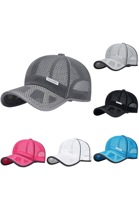 Hot Pink Cut-Out Brim Baseball Cap Oversize Baseball Cap Polyester,Cotton Structured Mesh Baseball Cap Adjustable Classic Mens Hat One Size