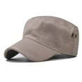 thumbnail image 1 of Only Moment Khaki Flat Top Cap Structured Baseball Hats for Men Women Cotton Classic Cotton Plain Hats Adjustable for Men Women Running Outdoor Activities One Size, 1 of 3