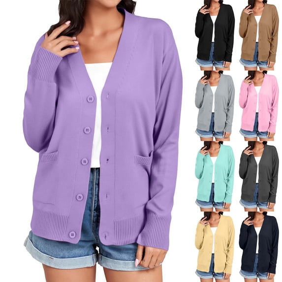 Only Moment Khaki Womens Long Sleeve Shirt Women'S Lightweight Button Up Cardigan Crew Neck 2026 Fall Waffle Basic Tee Dressy Casual Winter Blouses Knit Tunic Tops L/XL