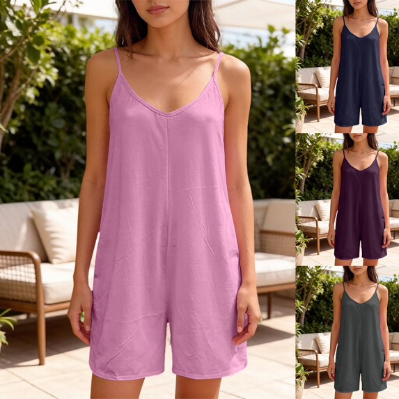 Only Moment Linerless Relaxed Casual Shorts for Women Polyester Cotton Blend Romper Casual Elastic High Waisted,Comfy Lightweight Airy,Summer Shorts for Beach, Shorts for Women Purple,S