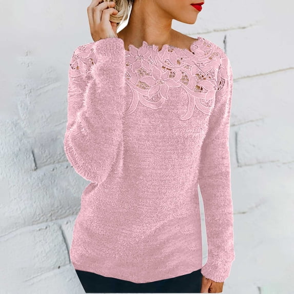 Only Moment Multicolor Women's Oversized Long Sleeve Pullover Sweaters Crew Neck Plus size Pullovers, Tops for Teachers, Early Fall Fashion, Business Casual Outfit, Winter clothing S