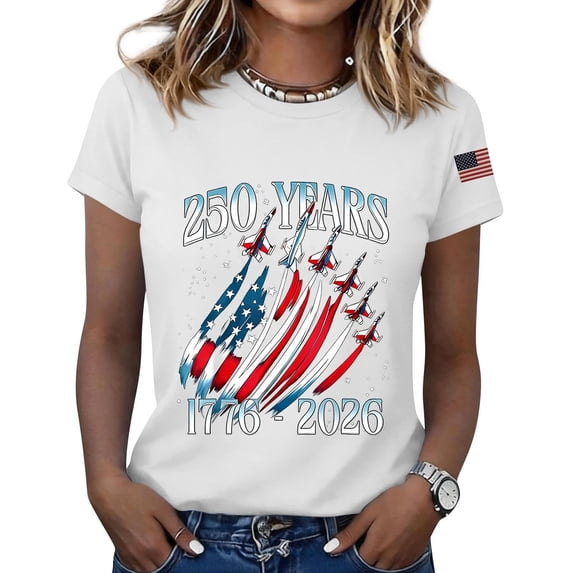 Only Moment Outdoor Casual Tee Crew Neck Short Sleeve 4th of July Short Sleeve Patriotic T-Shirt Memorial Day Graphic Tee Independence Day Tops White,3XL