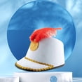 thumbnail image 1 of Only Moment Outdoor hiking cap Cosplay Honor Guard Drum Cap, Adjustable High Top Marching Band Hat, Band Major Uniform Accessory for Adult Ceremonial Performance Events White,One Size, 1 of 3