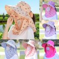 thumbnail image 1 of Only Moment PP1 Fishing Hiking Outdoor Safari Hats with Detachable Face Mask Polyester Wide Brim Ponytail Beach Sun Protection Breathable Cotton Summer Hat One Size, 1 of 4