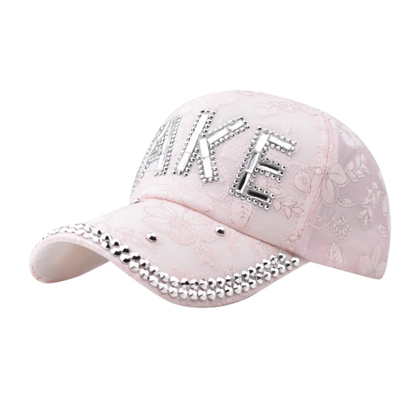 Only Moment Pink Crystal Baseball Cap Unisex Vintage Washed Cotton Baseball Cap Cloth Unisex Silk Lining Washed Cotton Adjustable Vintage Dad Hat One Size