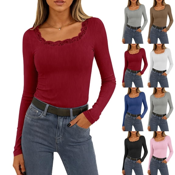 Only Moment Pink Sweatshirts for Women Slim Fit Base Shirt Crew Neck Loose Fit Tunic Tops dressy casual Crew Neck Pullover Sweaters fall Outfits Clothes S