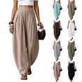 thumbnail image 1 of Only Moment Plus Size Linen Pants Women High Waisted Work Pants for Women Wide Leg High Waist Casual Lounge Pant 2026 Beach Travel Vacation Outfits Beige,L, 1 of 7