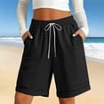thumbnail image 1 of Only Moment Shorts for Women Jute Summer Casual High Waisted Wide Leg Drawstring Lounge Shorts Comfy 2026 Beach Vacation Clothes Golf Shorts Women Black,XL, 1 of 7