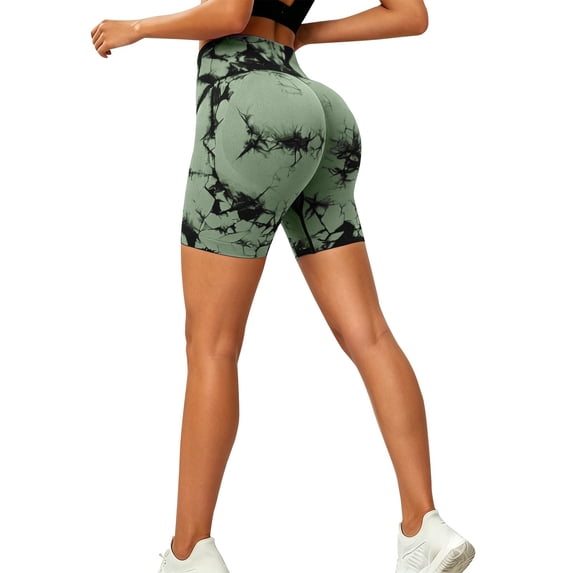 Only Moment Shorts for Women Nylon,Spandex Floral Printed Shorts Ankle Golf Pants Pull On Business Casual Travel Dress Pants with Pockets Yoga Shorts with Pockets Light Green,XL