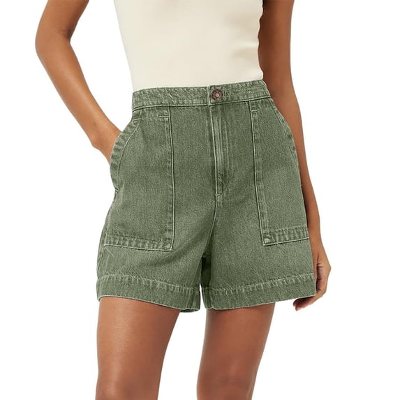 Only Moment Shorts for Women Polyester,Cotton Quick Dry Lightweight Athletic Running Golf Summer Casual Shorts with Pockets Jean Shorts Womens Stretchy Green,XL