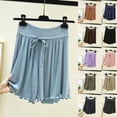 thumbnail image 1 of Only Moment Shorts for Women Trendy Modal Summer Casual Wide Leg Loose High Waist Drawstring Dressy Shorts 2026 Beach Vacation Clothes Womens Cargo Shorts Black,M, 1 of 3