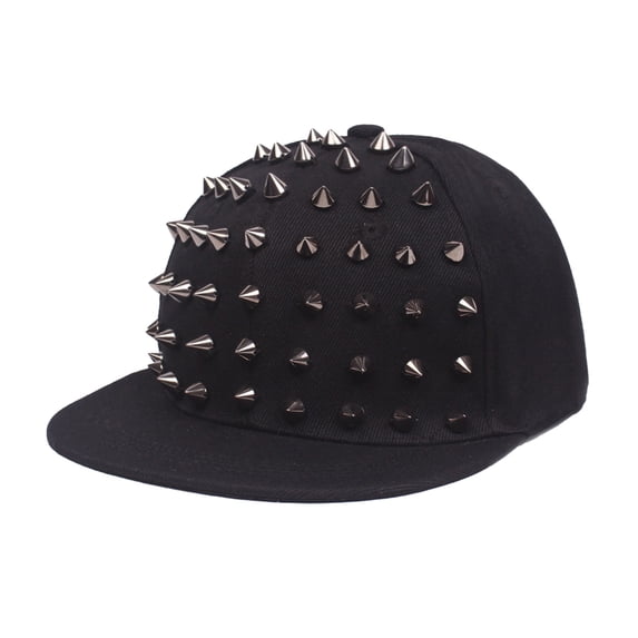 Only Moment Silver Streetwear Studded Cap Baseball Cap Adjustable Size Polyester Soft Crown Washed Dad Hat, Oversized Denim Cap for Men Women Golf, Travel, Daily Wear One Size
