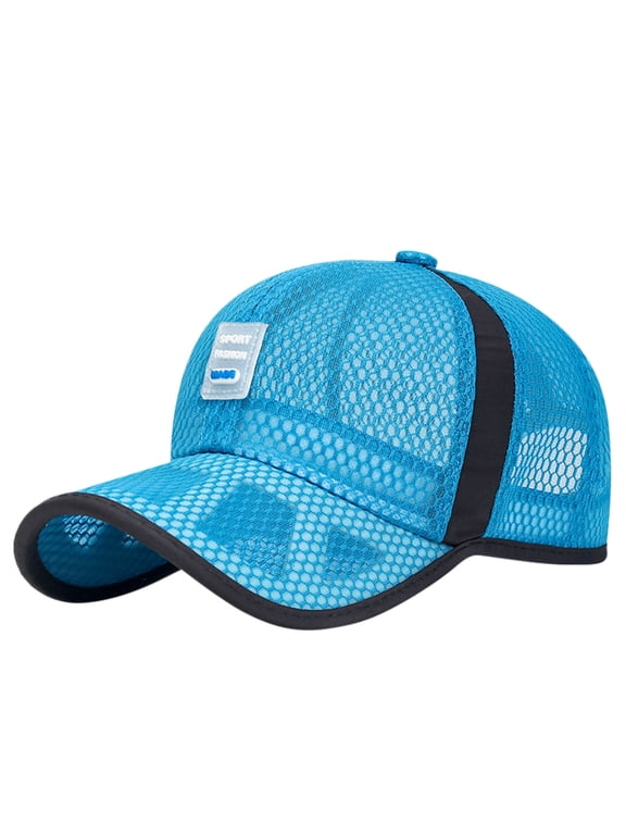 Sky Blue Cut-Out Brim Baseball Cap Baseball Cap Golf Dad Hat Polyester,Cotton Trucker Hats Bulk Wholesale Hats Adjustable Plain for Men Women One Size