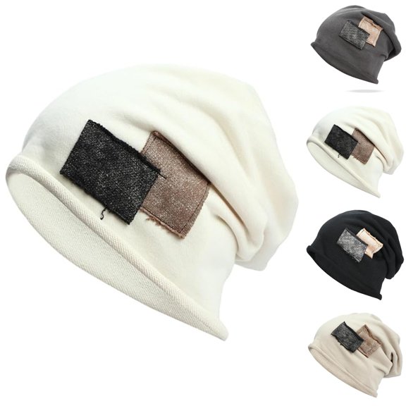 Only Moment Softshell Winter Fleece Lined Beanie Hats Beige polyester-cotton blend Fleece Lined Beanie Soft Warm Knit Hat Ski Stocking Cuffed Cap One Size