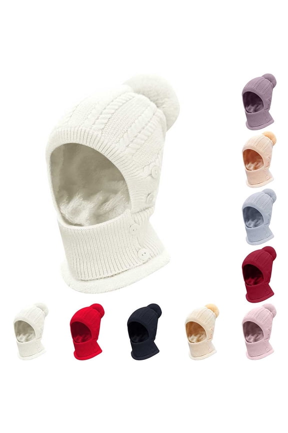 Softshell Winter Fleece Lined Beanie Hats White Knitted Scarf Hat Imitation mink fur Thermal Polar Fleece Ski Stocking Skull Cap for Men and Women A