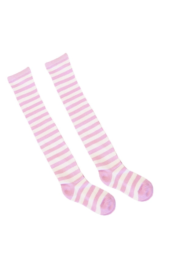 Stockings Christmas High Long Stockings Over Knee Socks Christmas Cosplay Party Costumes Socks Knee High Long Striped Stocking Socks 1 Pair