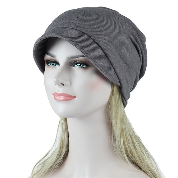 Only Moment Turbans for Women with Cancer African Women Turban Caps Cotton Rhinestone Pre-Tied Head Scarf Headwraps Soft Turbans Cancer Hats Beanie Coverings Scarves Grey,One Size