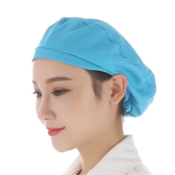 Only Moment UV protection hat Adjustable Breathable Kitchen Beanie Mesh Cooking Cap Reusable Food Service Hair Net for Men Women Adult Work Restaurant Use Blue,One Size