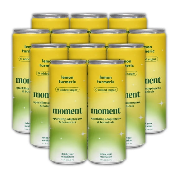 Moment Water Bubbly Sparkling Lemon Turmeric 11.5 fl oz (Pack of 12)