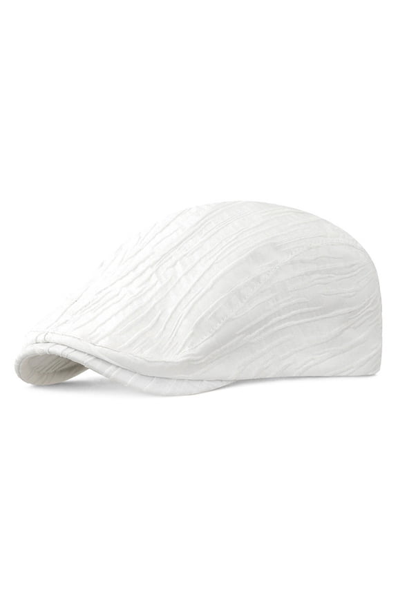 White Artistic Beret Newsboy Cap for Men Polyurethane Fiber Adjustable Snapback Multipack Ball Caps for Custom Embroidery Running Workouts Outdoor One Size