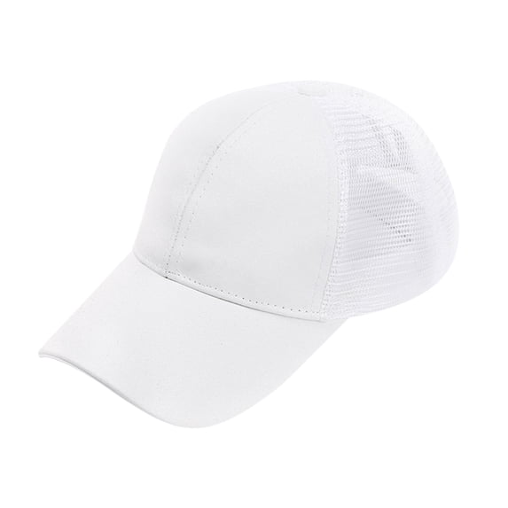 Only Moment White Mesh Back Hat Baseball Cap Blank Trucker Hats Polyester,Cotton Adjustable Size for Running Workouts and Outdoor Activities All Seasons One Size